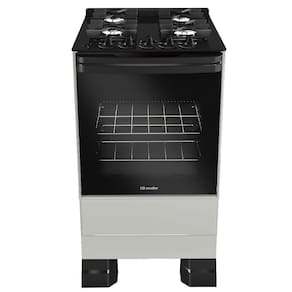 Fogao Mueller 4 Bocas Titanio Bivolt Mesa De Vidro Grades Ferro Fundindo MFV4BF