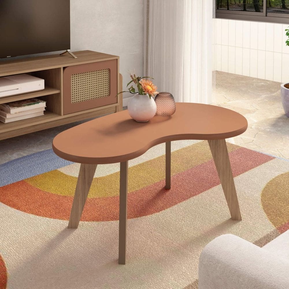 Mesa de Centro Orgânica com Bordas Boleadas