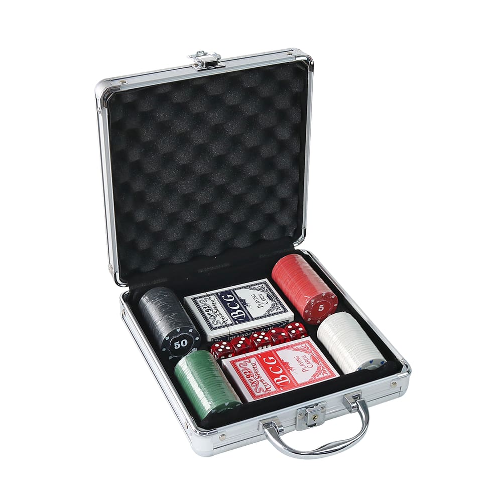 Jogo De Poker Com Maleta 100 Fichas Numeradas 2 Baralhos