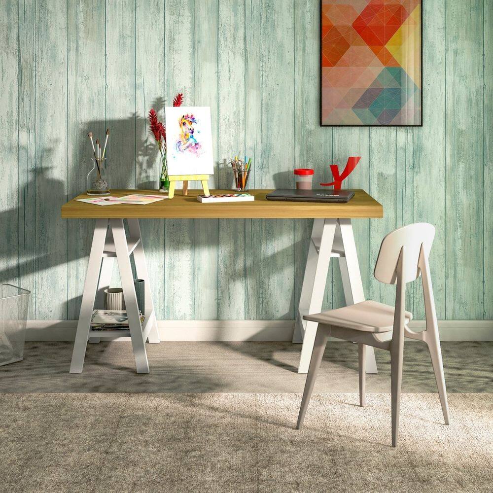 Escrivaninha Art II Mesa estilo Cavalete com Prateleiras