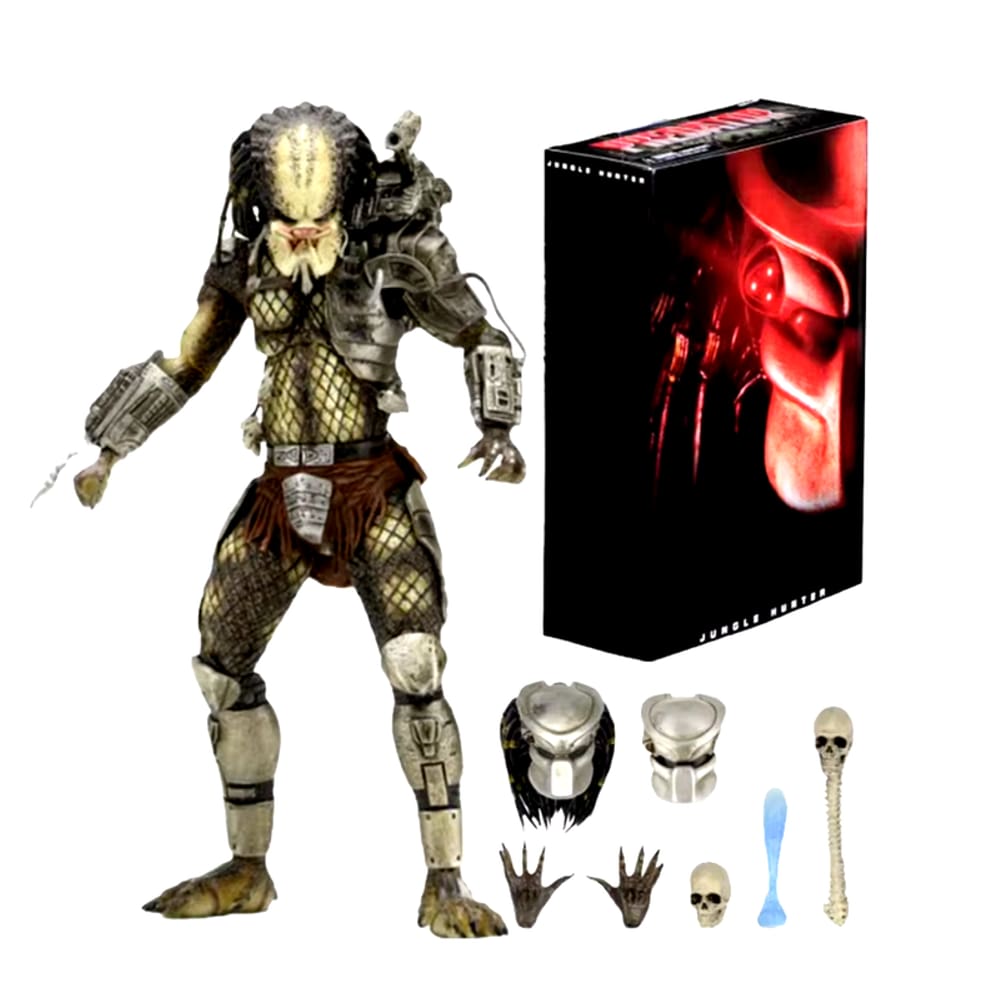 Action Figure Predator Jungle Hunter Mask Boneco 18Cm