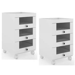 Kit 02 Carrinhos Organizador De Maquiagem Pe2013 Branco