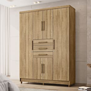 Guarda-roupa Casal 5 Portas e 3 Gavetas Imperial Marrom