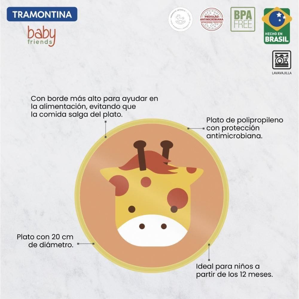 Prato Infantil Tramontina Baby Friends Amarelo