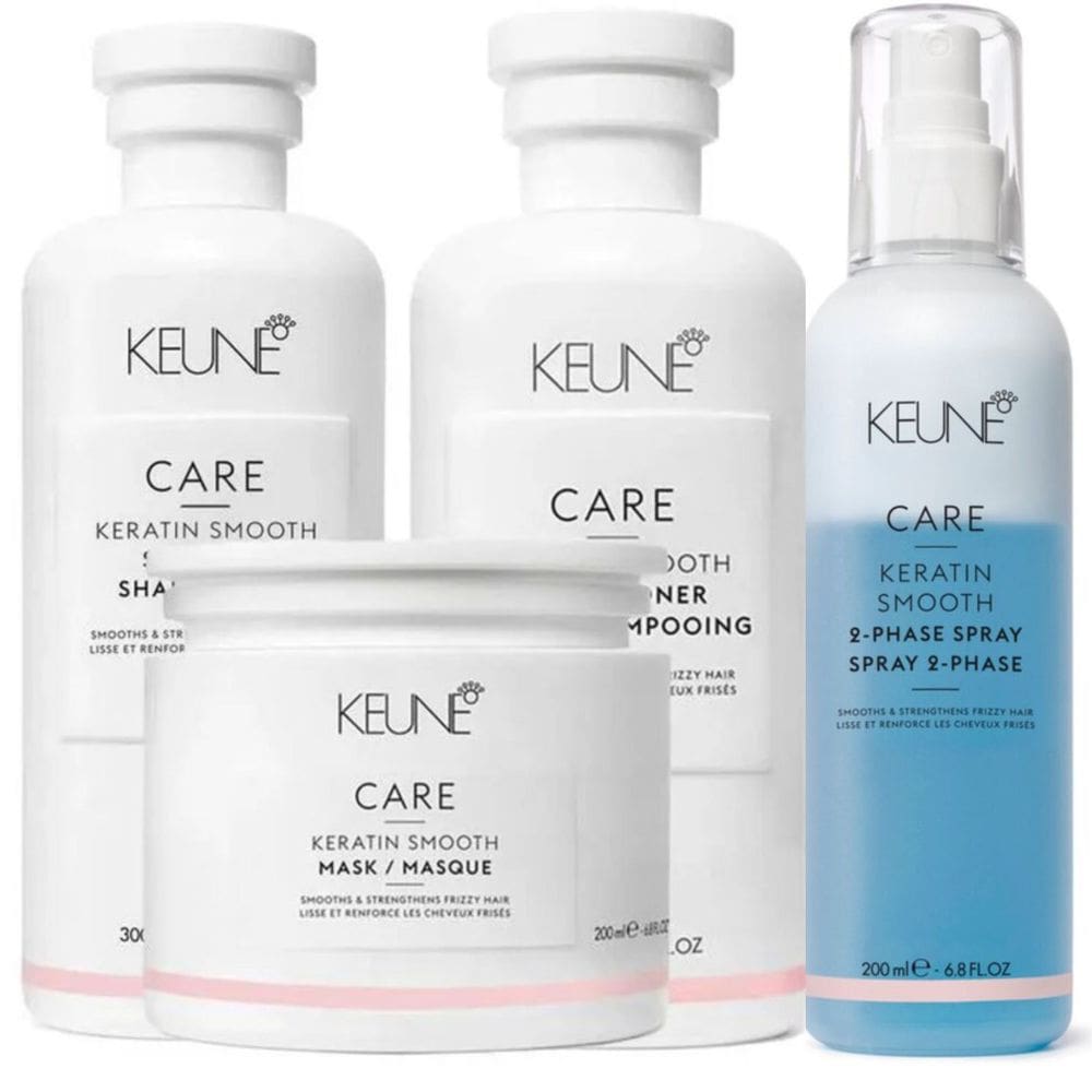 Kit Keune Home Care Keratin Smooth (Shampoo + Condicionador + Máscara +  Leave-in)