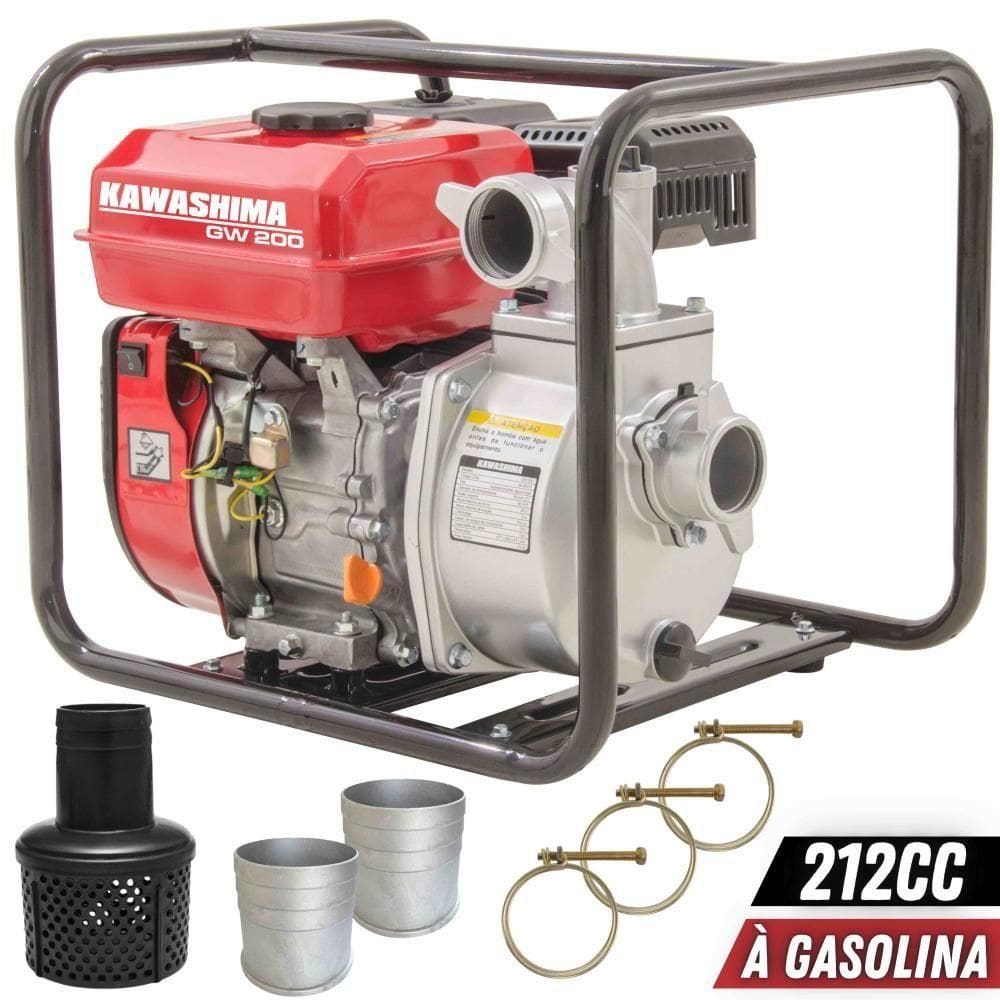 Motobomba à Gasolina 212cc 7hp 4t P/ Elevação De água Limpa