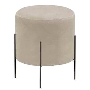 Puff Banqueta Corino Odim Luxo Castellar Móbile Off White