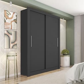 Guarda-roupa Solteiro 2 Portas Quito Espresso Móveis Preto
