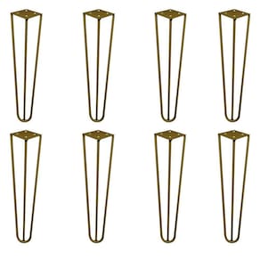 Kit 8 Pés De Metal 30 Cm Mesa De Canto Rack E Puffs Dourado