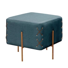 Puff Banqueta Eros Castellar Luxo Móbile Azul