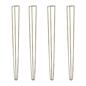Kit 4 Pés De Metal 60 Cm Mesa De Canto Aparador Dourado