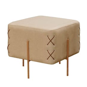 Puff Banqueta Eros Castellar Luxo Móbile Bege