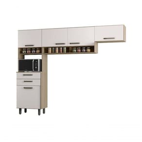Cozinha Compacta Siena Carvalho Oak/Off White - Poliman
