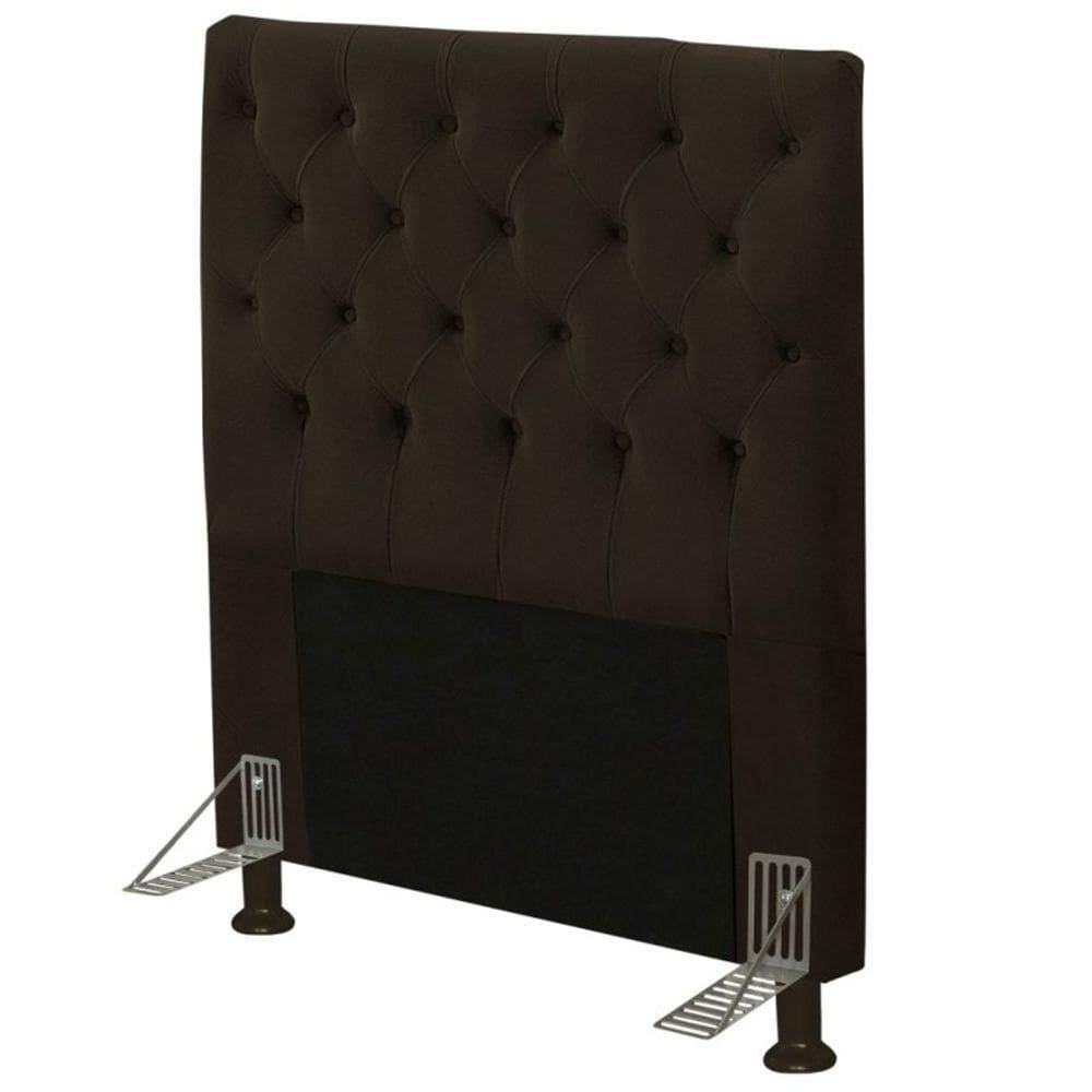 Cabeceira Cama Box Solteiro 90cm Cristal Suede Chocolate
