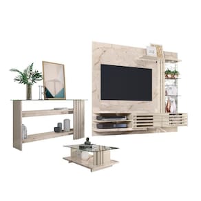 Conjunto Para Sala De Estar Completo Zimmer Calacata Off-white