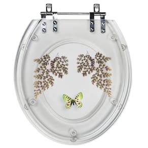 Tampa De Vaso Acrílico Transparente Com Borboleta Verde