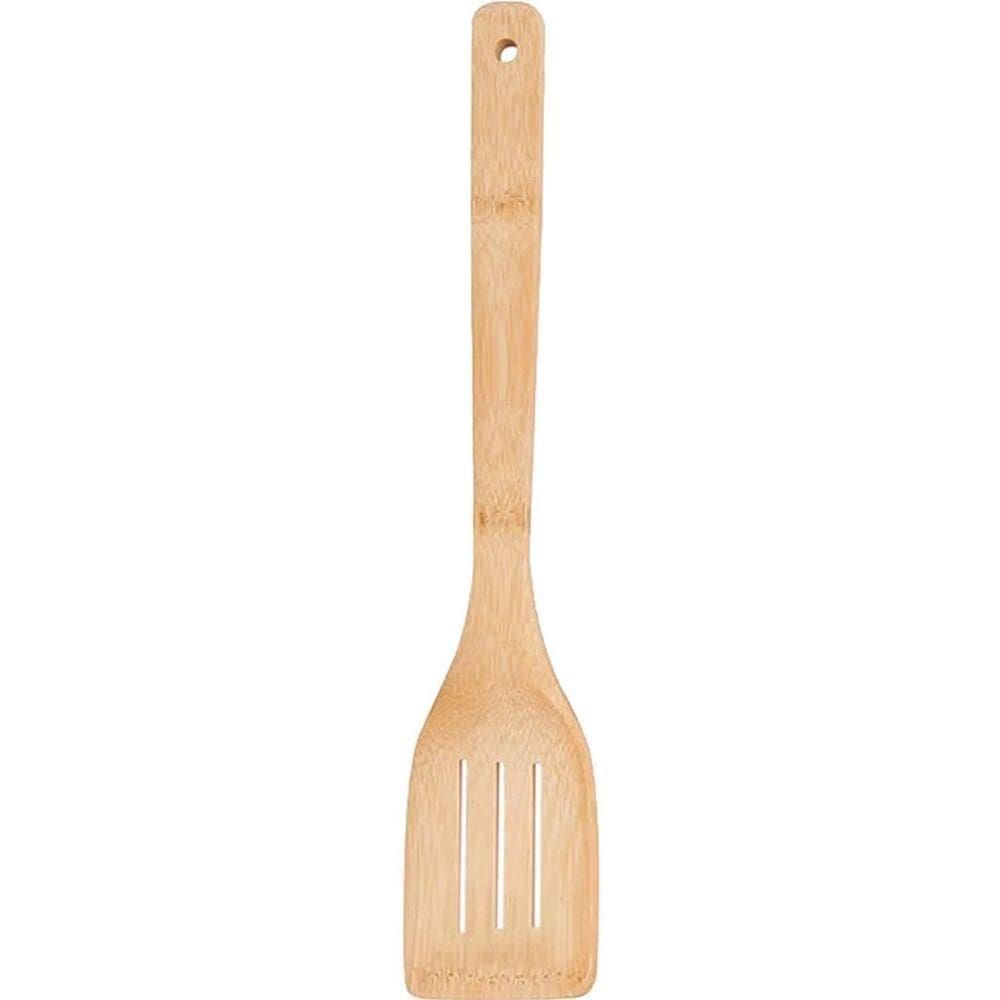 Espatula Vazada De Bambu 30cm Marrom