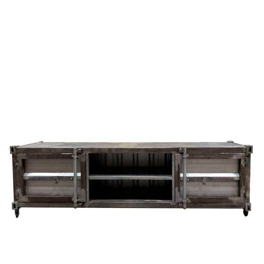 Rack para Tv Newark Estilo Industrial Em Ferro Cinza 150cm