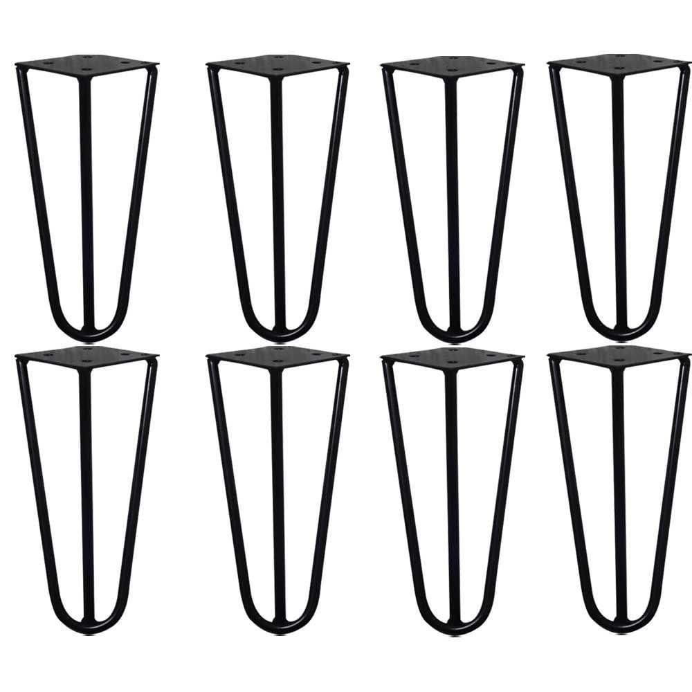 Kit 8 Pés De Metal 15 Cm Legs Mesas De Centro Puffs Preto