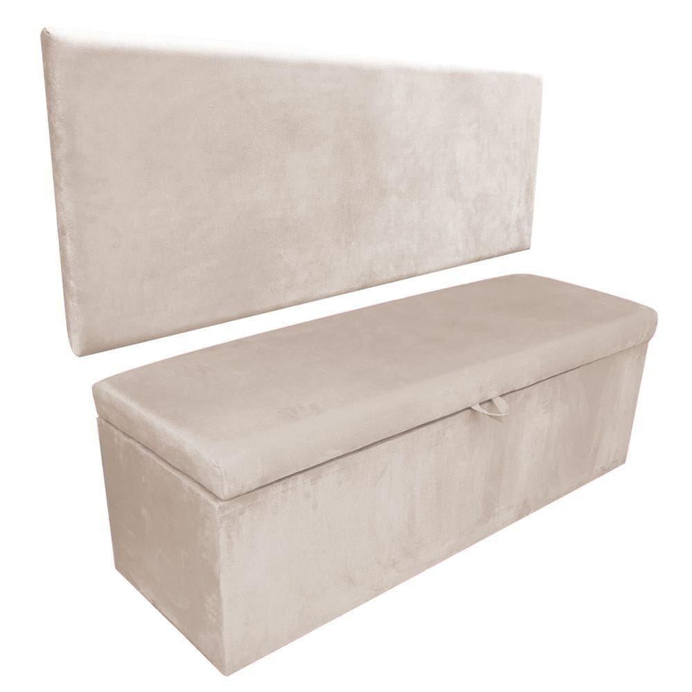 Kit Calçadeira e Painel Clean 100 Cm Suede Bege D´rossi