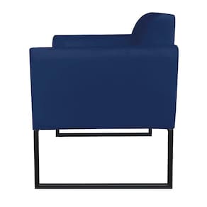 Kit 02 Poltronas Marisa Azul Marinho Base Preto