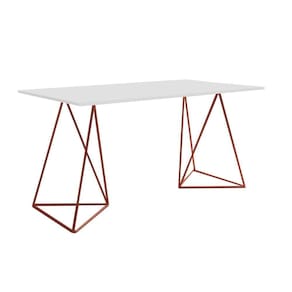Escrivinha Mesa Bela Vista Cobre E Tampo Branco - Cor: Branco