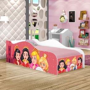 Cama Like Princesas De Coroas Solteiro Com Colchão
