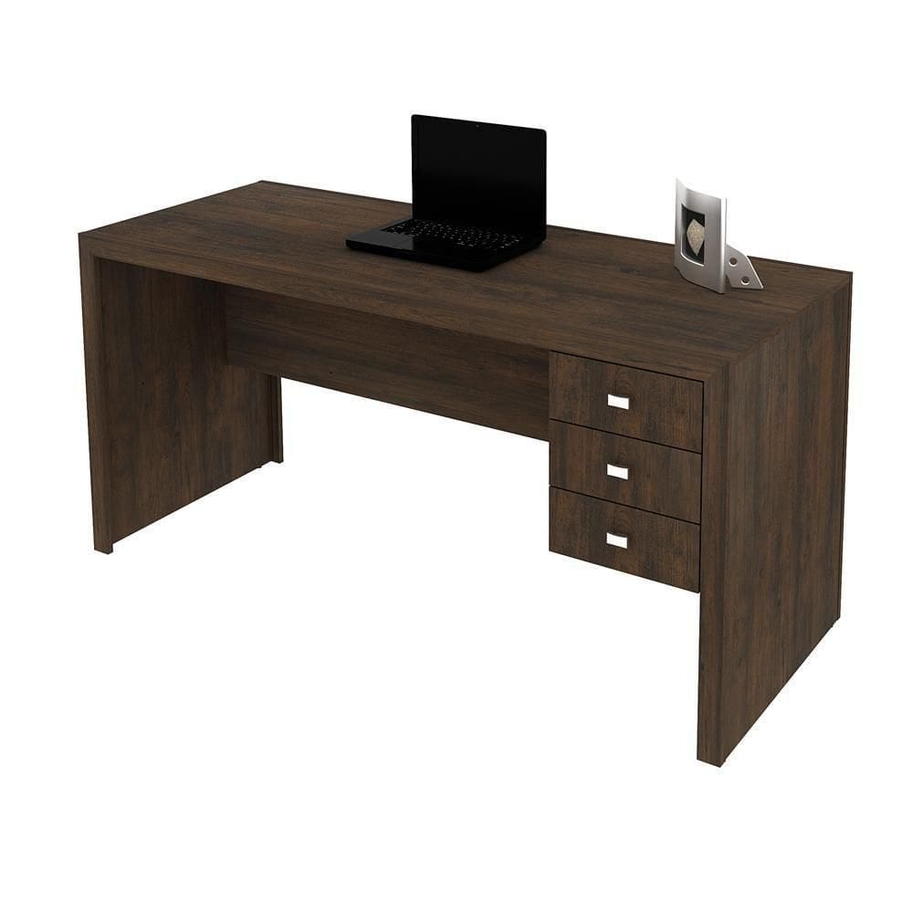 Mesa Escritório Com 3 Gavetas Me4113 Rustico - Tecnomobili
