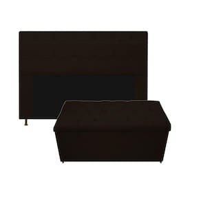 Cabeceira E Calçadeira 140Cm Casal Capitonê Corano Marrom