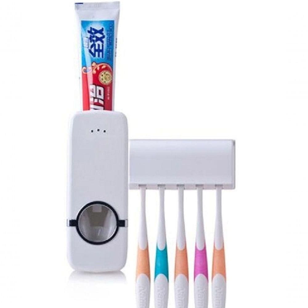 Dispenser De Creme Dental C/Porta Escovas Branco