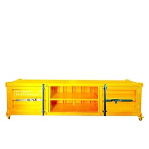 Rack para Tv Newark Estilo Industrial Em Ferro Amarelo 160cm