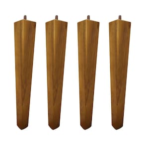 Kit 4 Pés Palito Quadrado Madeira 30Cm Para Poltrona Mesa Lateral Puff Mel G75 - Gran Belo