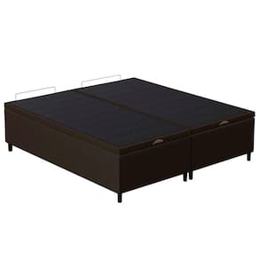 Base Cama Box Baú Casal Queen 158cm Hit I02 Suede Marrom