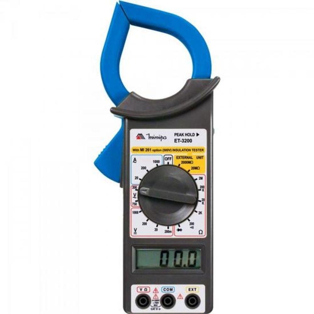 Alicate Amperimetro Digital Et-3200 Azul/Preto Minipa