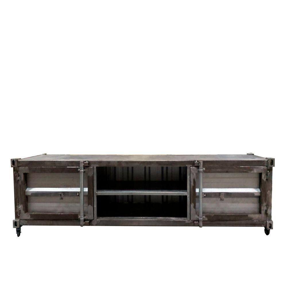 Rack Para Tv Container Newark Industrial Ferro Cinza 170cm