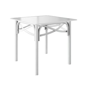 Mesa Katrina Branca Quadrada Tampo De Madeira 90 Cm Asturias - Cor: Branco