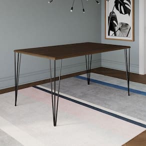 Mesa Elen Tampo Retangular 140 X 80 Cm De Madeira Amêndoa Asturias - Cor: Marrom