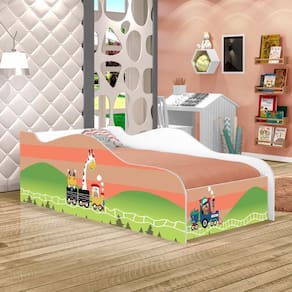 Cama Like Trem Dos Bichinhos Solteiro Com Colchão