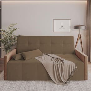 Sofa Cama 4 Lugares Retrátil E Reclinável Paris 2m Veludo Marrom - Cor: Marrom