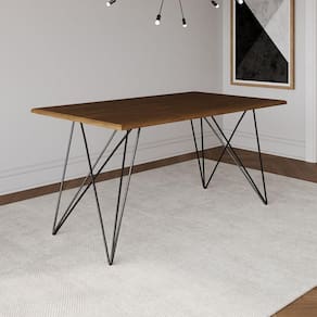 Mesa De Madeira Trama Base Preta Com Tampo Amêndoa 140 X 80 - Asturias - Cor: Preto