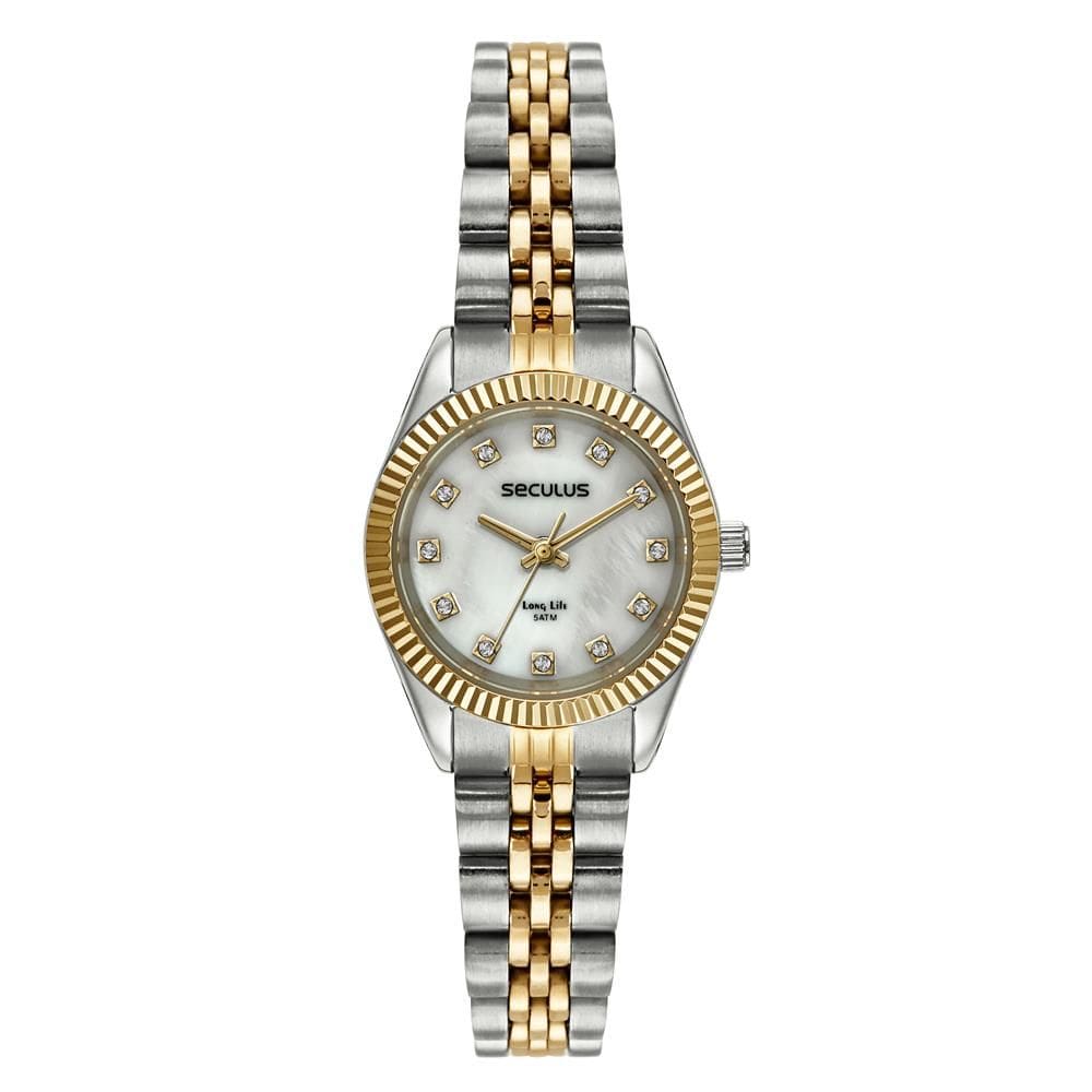 Relógio Seculus Feminino Ref: 77257lpsvba2 Clássico Aço Bicolor