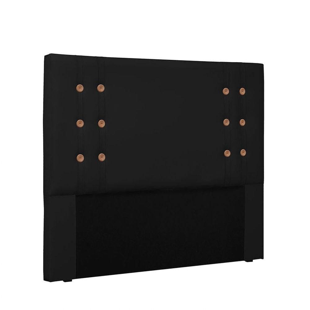Cabeceira Gênova para Cama Box Queen 160cm Corino Preto