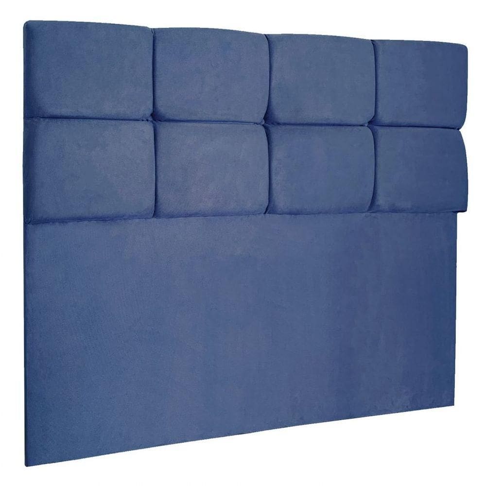 Cabeceira Queen 1,60m Nina Suede - Pallazio Cor Azul Marinho