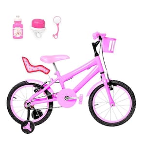 Bicicleta Infantil Aro 16 Alumínio E Cadeirinha Rosa