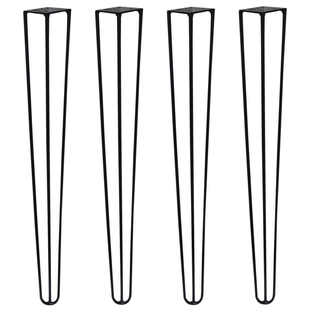 Kit 4 Pés De Metal 60 Cm Legs Mesa De Canto Aparador Preto