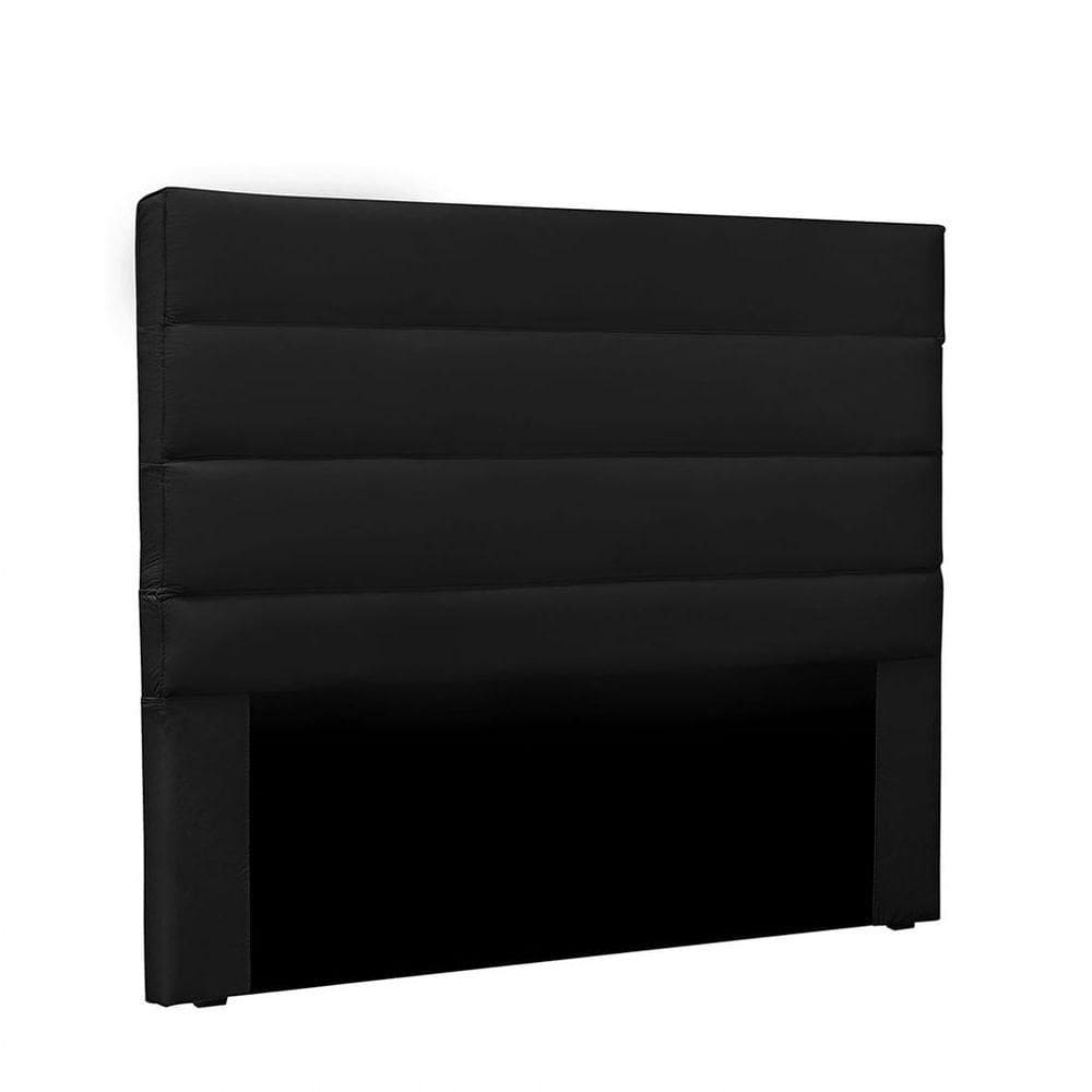 Cabeceira La Italiana para Cama Box King 195cm Corino Preto