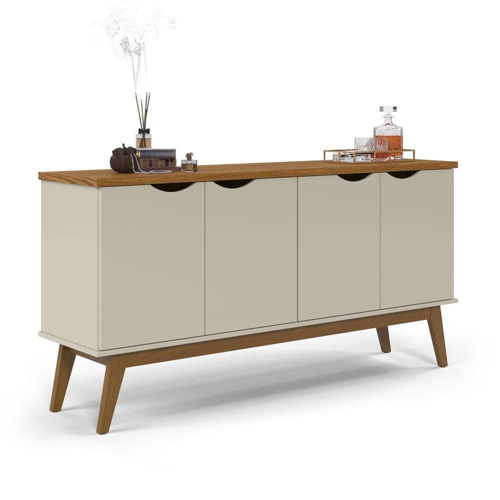 Buffet Prism 4 Portas Com Prateleiras Luxo Patrimar Móveis