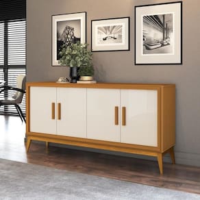 Buffet Aparador Com 4 Portas 160cm Cedro/offwhite