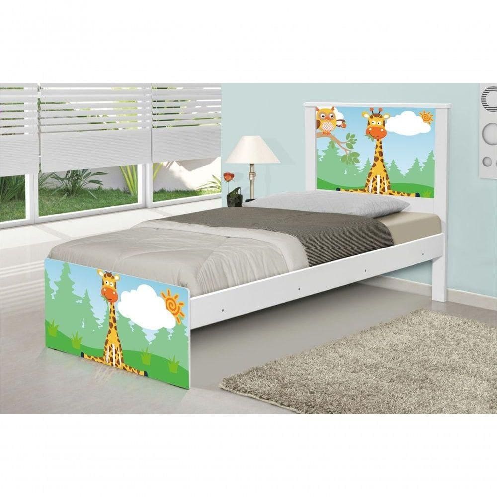 Cama Solteiro Safari Girafa Com Colchão