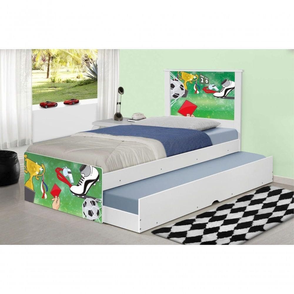 Bicama Juvenil Adesivada Futebol Placar Com Colchões